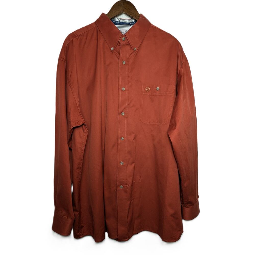 Men's Wrangler George Strait Long Sleeve Button-Down Shirt Orange Size XXL